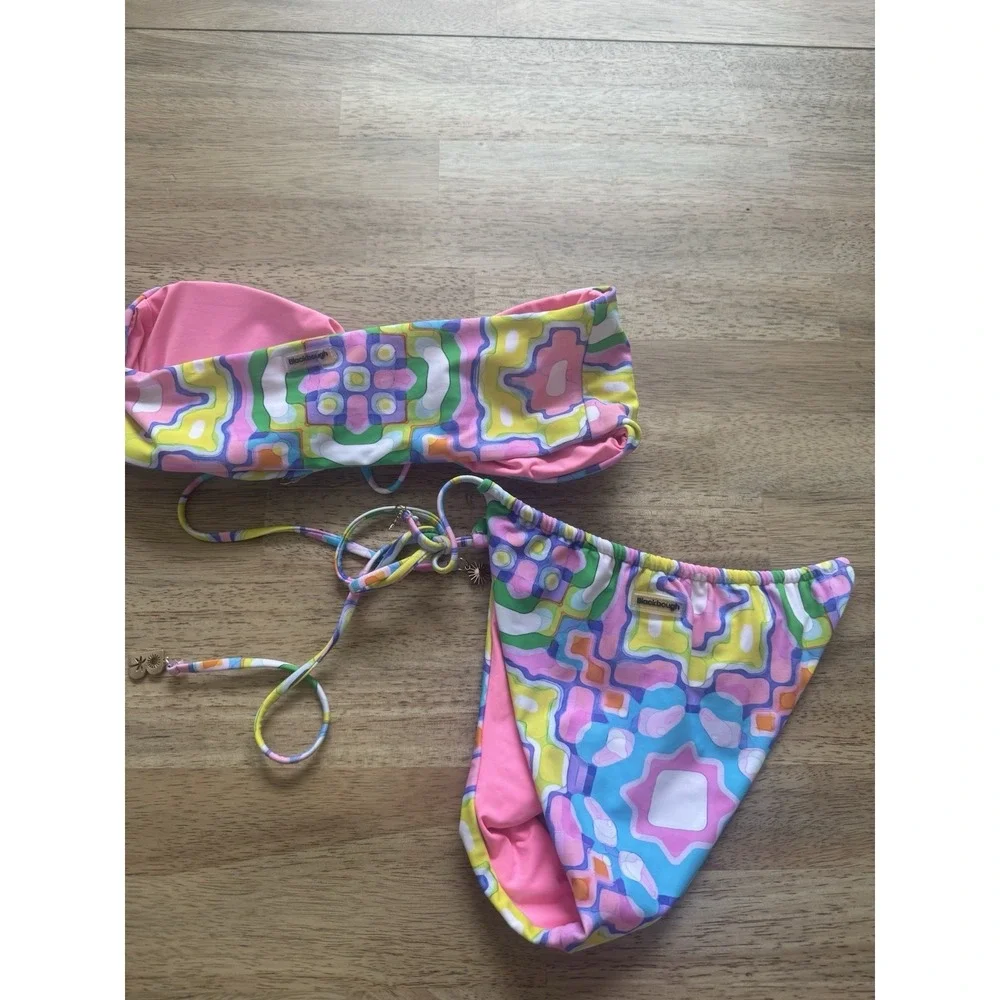 Blackbough Bathing‎ Suit Bikini Set Bandeau Pink Unworn NWOT